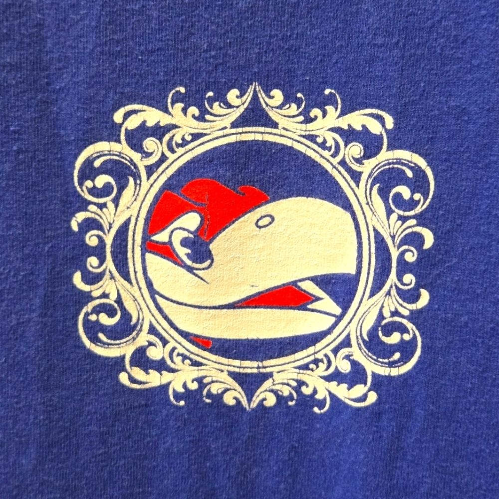 Womens Hanes Plus Size KU Jayhawk T-shirt Size 5XL Blue Hide Your Crazy